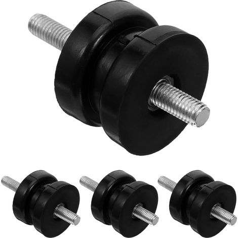 Patins Amortisseurs Cylindriques en Caoutchouc Noir 4 Pièces Générateur et Moteur Automobile, des Vibrations, Usage Extérieur, Lot de 4 (1/5)