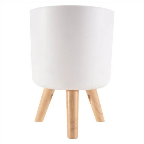 Pots de fleurs modernes avec pieds en bois pour chambre et salon (1/5)