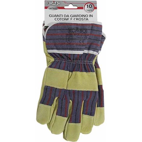 Guanti da Giardino Super Resistenti in Pelle e Cotone Taglia 10,95gr (1/2)