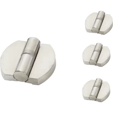 Two stainless steel hinges for public restrooms, silver toilet partition hardware, suitable for shopping malls, hotels, and bathroom doors (silver, right-side hinge). (1/3)