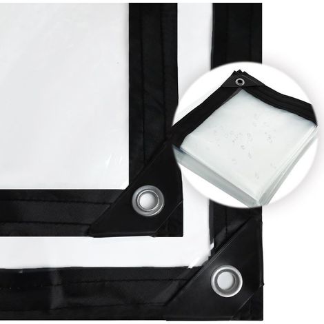 Bâche de protection transparente 3x4m – Polyéthylène résistant aux intempéries – Œillets en aluminium renforcés pour fixation durable (1/5)