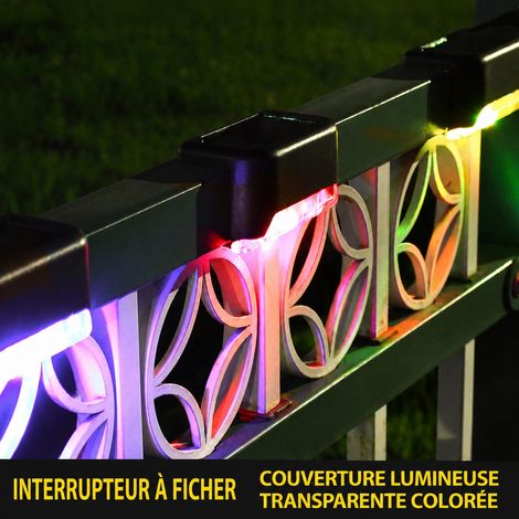 Lampe solaire extérieure pour escalier et clôture LED multicolore boîtier noir 80x44x45 mm réf 6896 11 × 8,5 × 6,3 cm 90 g – Livraison gratuite