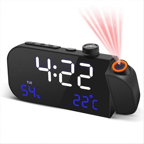 Réveil projecteur avec radio FM pour chambre à coucher (1/5)
