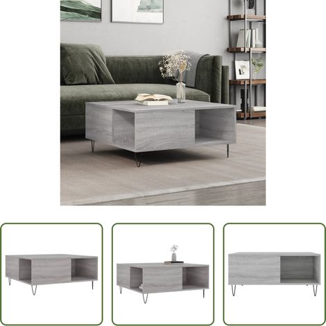 Holzwerkstoff - Couchtisch Grau Sonoma 80x80x36,5 cm Holzwerkstoff (1/5)