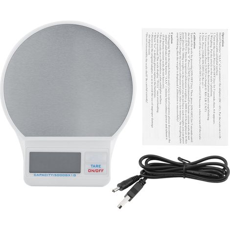 1 Balance électronique, Capteur haute précision 5kg/1g, Boîtier acier inoxydable, Arrêt automatique, Cuisine et laboratoire (1/5)