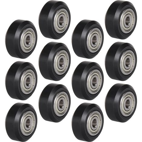 Lot de 12 Poulies Pom en Plastique Noir pour Imprimante 3d Roulements, Conception Silencieuse et Amélioration Vitesse D'impression (1/5)