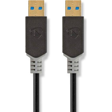 Cable usb usb 32 gen 1 usb a male usb a male 5 gbps plaque or 200 m rond pvc anthracite boite (1/3)