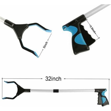 Sélecteur pliant de tube d'alliage d'aluminium, sélecteur, pince à ordures, pince sanitaire, sélecteur bleu 2 pièces (1/4)
