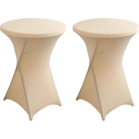 Tovaglia rotonda in due pezzi, alta 32x43 pollici, adatta per bar, pub, matrimoni, banchetti e feste di compleanno (beige). (1/5)