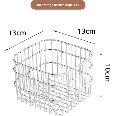 Küchenabtropfkorb aus Edelstahl 304, quadratischer Obstkorb für die Spüle (großer Obstkorb)