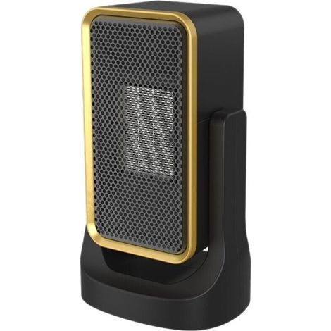 Petit radiateur de bureau portable - Radiateur électrique - Radiateur à air chaud en céramique PTC - Noir (1/4)
