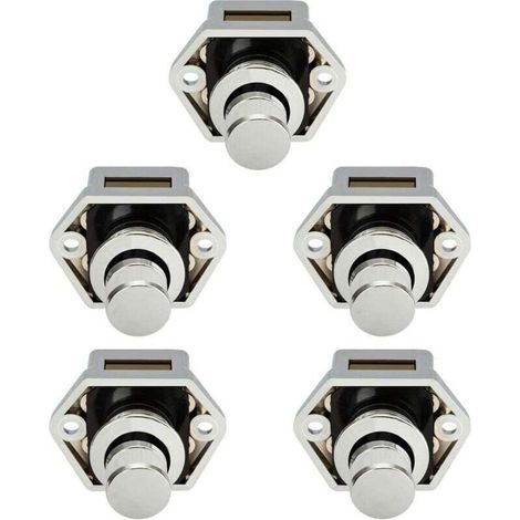 5 pièces Mini bouton poussoir tiroir armoire porte loquet caravane camping-car bateau Chrome bouton (1/4)