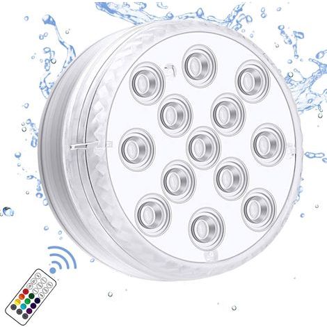 Luci LED subacquee per piscina, 16 colori, luce magnetica impermeabile per bagno con funzione idromassaggio per laghetti, fontane, acquari, vasi e giardini. (1/5)
