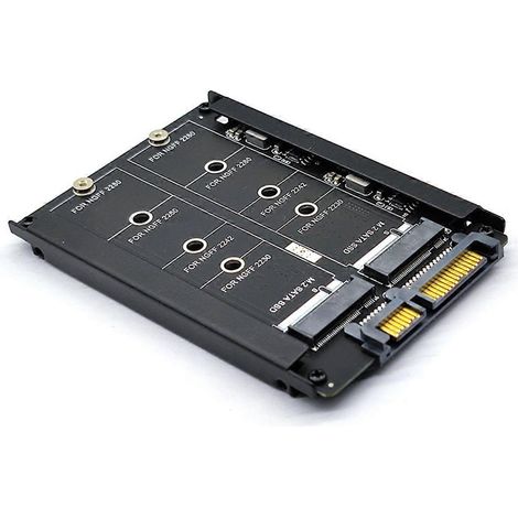 Carte adaptatrice M.2 vers SATA, convertisseur d'interface SSD M.2 NGFF double port vers SATA, pour SSD M.2 aux formats 2230-2280 (1/4)