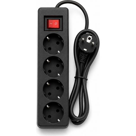 4-Socket Extension Lead with Switch 2 m Cable White (1/5)