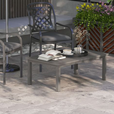 Table basse rectangulaire plateau à lattes pour intérieur/extérieur en aluminium. 100 x60 x37 cm marron