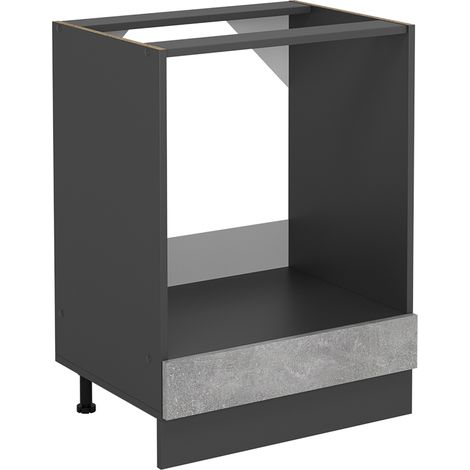 Mobile per forno da incasso R-Line, Calcestruzzo, 60 cm senza piano di lavoro, Vicco