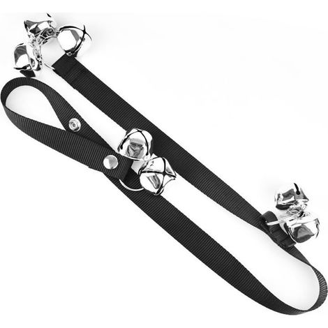 Lot de 2 sonnettes réglables pour chien, trois cloches, sonnette pour aller à l'extérieur, cloches pour faire pipi, outils de dressage pour chiots, chiens de compagnie, chats (noir) (1/5)