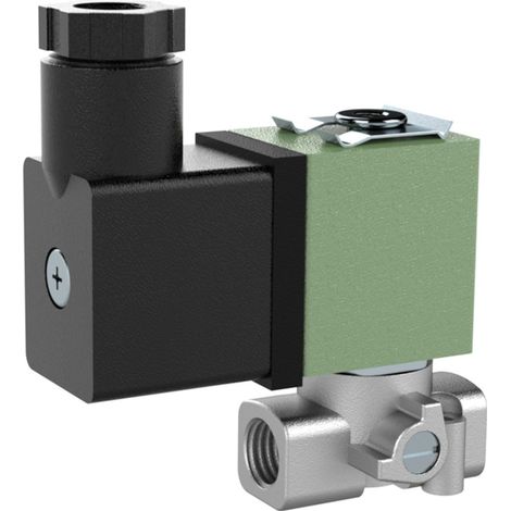 Riegler 3/2 Wege-MV, ES, NC, direktg., 24 V DC, FPM, G 1/8, PN 0 - 15 bar (1/4)
