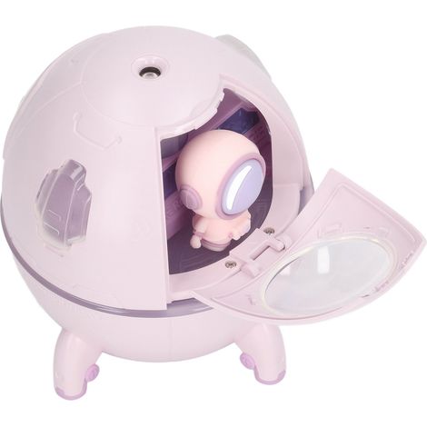 Humidificateur capsule spatiale USB à grand volume de brume, mignon et lumineux pour bébé, avec diffuseur et veilleuse pour la maison, la voiture ou le bureau (violet). (1/5)