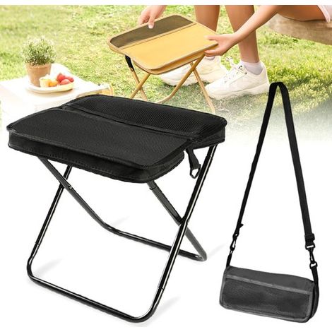 Sgabello a borsa - 1 pezzo - Sgabello pieghevole - Con borsa portaoggetti - 28×26×23,5 cm - Tracolla - Sgabello portatile - Sgabello pieghevole - Poggiapiedi da esterno adatto per picnic, passeggiate,