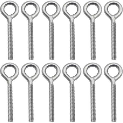 Lot de 12 Boulons à Anneau M6 x 70mm en Acier Inoxydable 304 - Tiges Filetées à Anneau Comme Pièces de Fixation Idéal pour Suspension les Articles dans la Maison les Jardins ou les Industries (1/4)