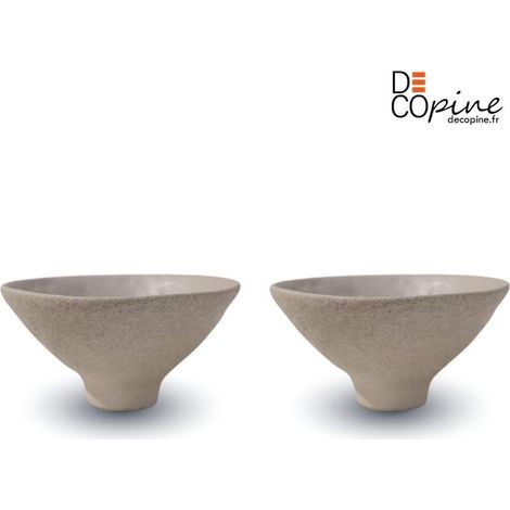 Decopine Lot de 2 bols en céramique faits main 12,5 x 6,5 cm – Style japonais – env. 260 ml (1/4)
