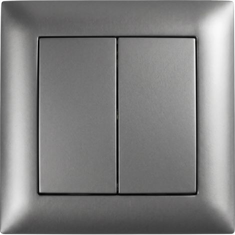 Toolight Double Switch With Frame Oste Jnh007-w Grey (1/5)