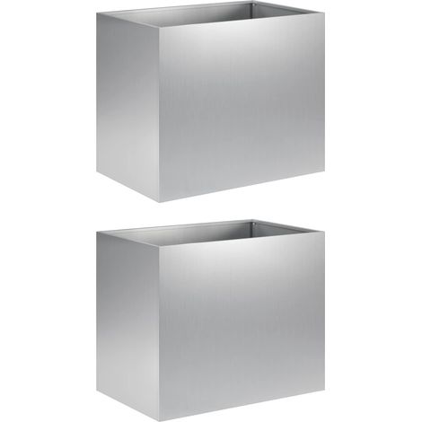 Maison Exclusive - Vaso da giardino 2 pz Argento 60 x 40 x 50 cm Acciaio zincato (1/5)