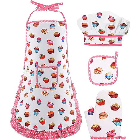 Tablier De Cuisine Enfant - Tablier Pour Enfants À Bretelles Réglables - Blanc - 51 x 40 cm - 1 Pièce (1/5)