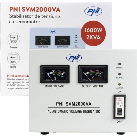Stabilisateur de Tension - PNI - SVM2000VA - 1600W - Servomoteur - 230V