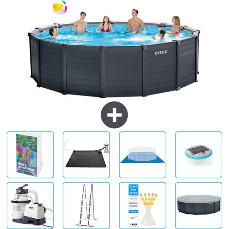 Intex Piscine Graphite Panel Ronde - 478x124 cm - 9-pièces  S598 (1/4)