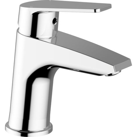 Schläfer 25505012 Miscelatore Monocomando per Lavabo Bagno serie Cloe con Scarico automatico 1 1/4, Rubinetto Monoforo Lavandino Bagno cartuccia diam35mm Cromo Argento, Made in Italy (1/5)