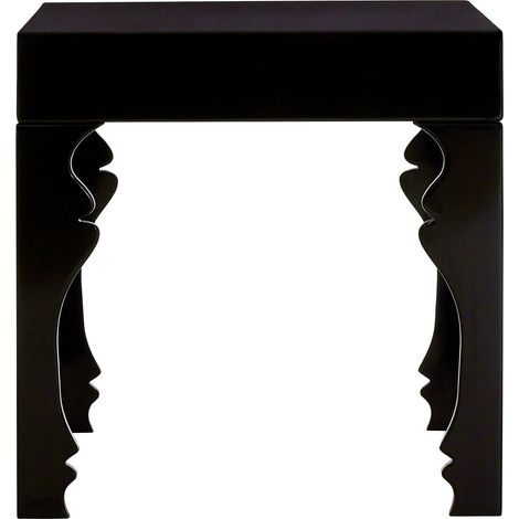 Interiors by Premier High Gloss Black Sie Table, Black Wood Side Table, Wooden Bedside Table, Contemporary Natural Wood Side Table (1/4)