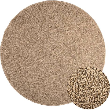 Tapis 160 cm Tapis de salon Tapis d'entrée aspect jute intérieur et extérieur 90354