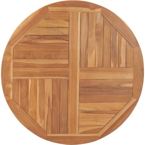 Plateau de table Design Moderne, Dessus de table de salle à manger, Bois de teck solide Rond 2,5 cm 90 cm OIB2450E (1/5)