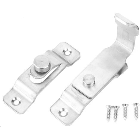 Verrou d'angle 90 degrés en acier inoxydable brossé, serrure de porte anti-effraction pour pièce sécurisée (1/5)