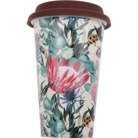 Keramik -Becher in doppeltgewandten Keramik -mehrfarbigen Blüten von 300 ml Delonghi - 5513284491