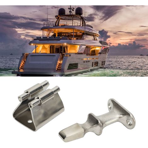 (Video verfügbar) 2-teiliges Marine-Hardware-Set, Türstopperclips aus Edelstahl 304 mit Halterungen für Boote, Yachten und Wohnmobile (Höhe: 2-3/4 Zoll) (1280SA). (1/5)