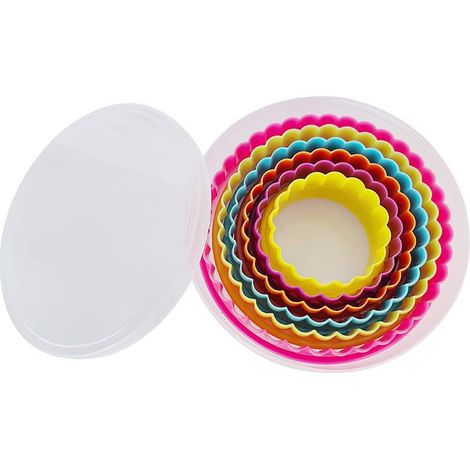 Emporte-Pièce Rond - Plastique Sans BPA - Pour Sandwichs Fondant Biscuits - Lot de 6 Tailles Assorties