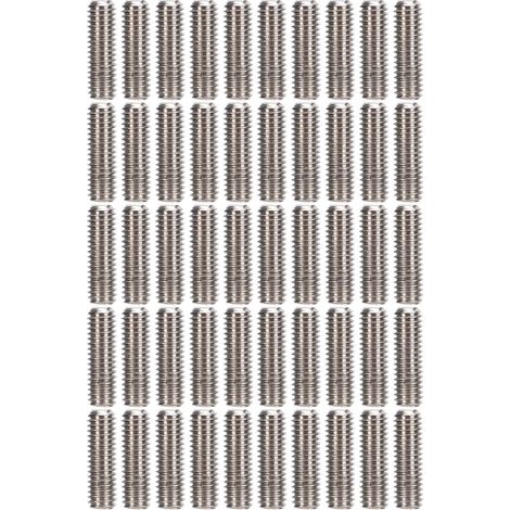 Kit d'assortiment de 50 vis sans tête en acier inoxydable A2-70, vis de fixation M3x10