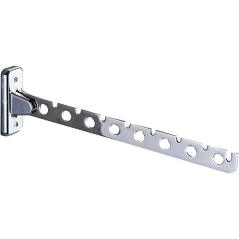 Portant à vêtements pliable en acier inoxydable, 8 trous, avec vis, barre coulissante et pivotante (1/5)