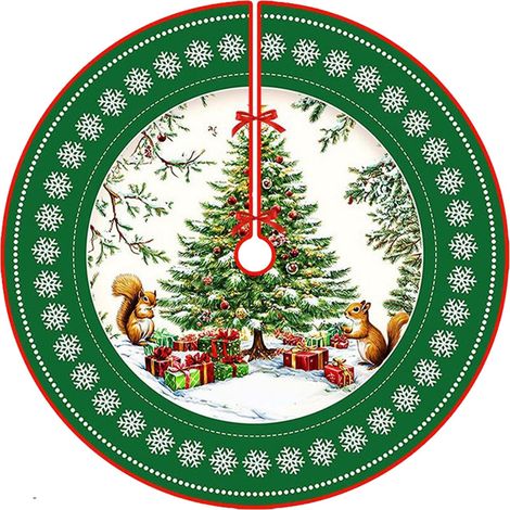Ardoise Pour Arbre De Noël - Diamètre 90 Cm - Tissu Polyester - Motif Flocon De Neige - Pour Décoration De Sapin (1/5)