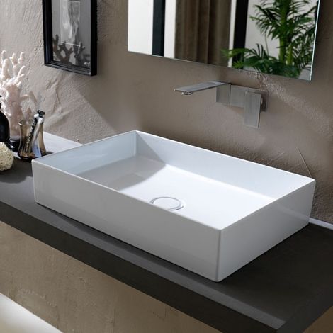 Lavabo, vasque Hide 60x37cm (rectangle) Mauve mat Sans Bonde Sans Siphon (1/5)