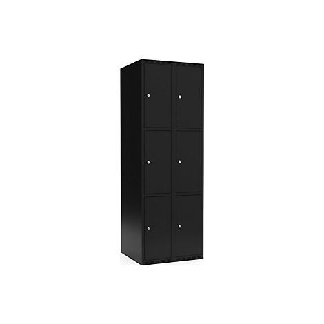 kaiserkraft  Armadietto a 3 scomparti Fydor  2 scomparti  nero (1/4)