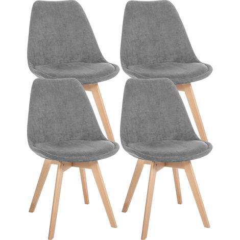 Set De 4 Sillas De Comedor Linares Gris pana