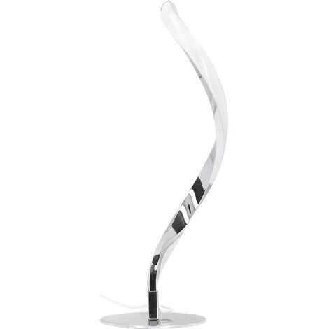 Moderne spiralförmige Stehlampe in Schlangenform, kühlweiße LED-Leselampe, geschwungenes Design für Wohnzimmer, Schlafzimmer, Büro, elegantes Nachtlicht (Chromkorpus, weißes Licht, 100-240 V, EU-Steck (1/5)