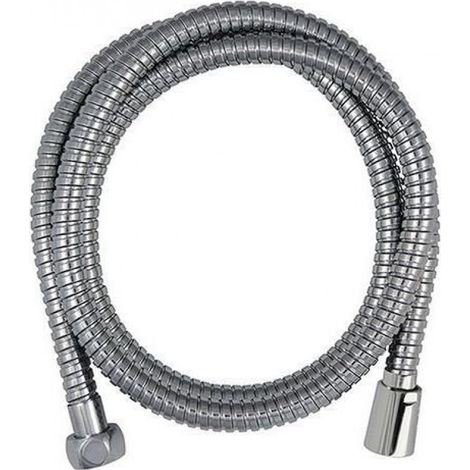 Flexible De Douche - Inox Chromé - Double Agrafage - Écrou Anti-Torsion - Réducteur De Débit - 150 Cm (1/4)