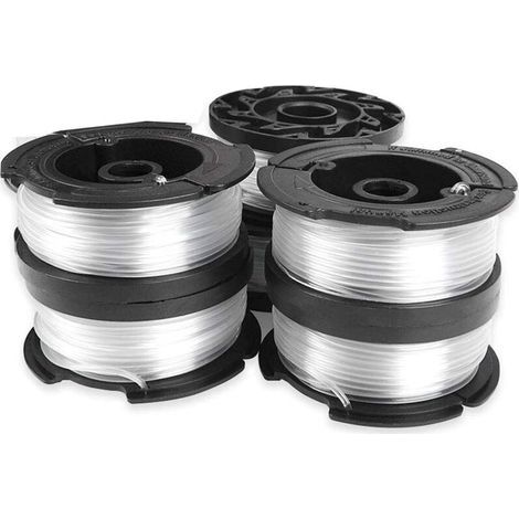 Black + Decker Reflex Trimmer Line Spools, Clear Reflex Spool, 6 Spools, 1 Spool Cover, 1 Spring (1/4)