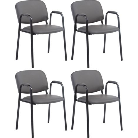 Set de 4 sillas Confidente Ken Pro en polipiel Gris